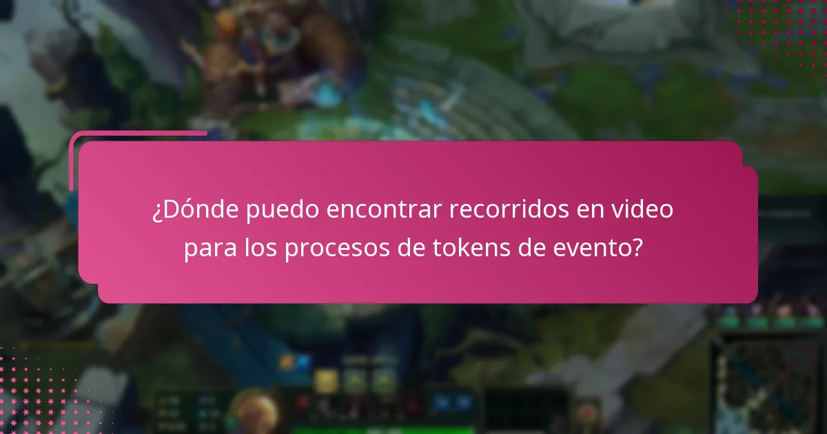 ¿Dónde puedo encontrar recorridos en video para los procesos de tokens de evento?